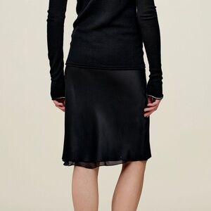 Kallmeyer Nola Layered Skirt in Soft Satin Black Size 4